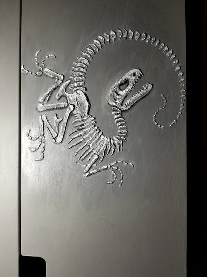 RAPTOR DINOSAUR Faux Fossil Death Curl Plaster Reptile Fossil Art