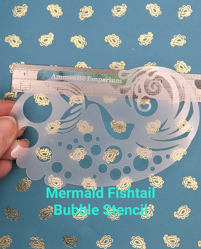 Bubble Mermaid tail wave costume fancy dress halloween reusable stencil facepaint