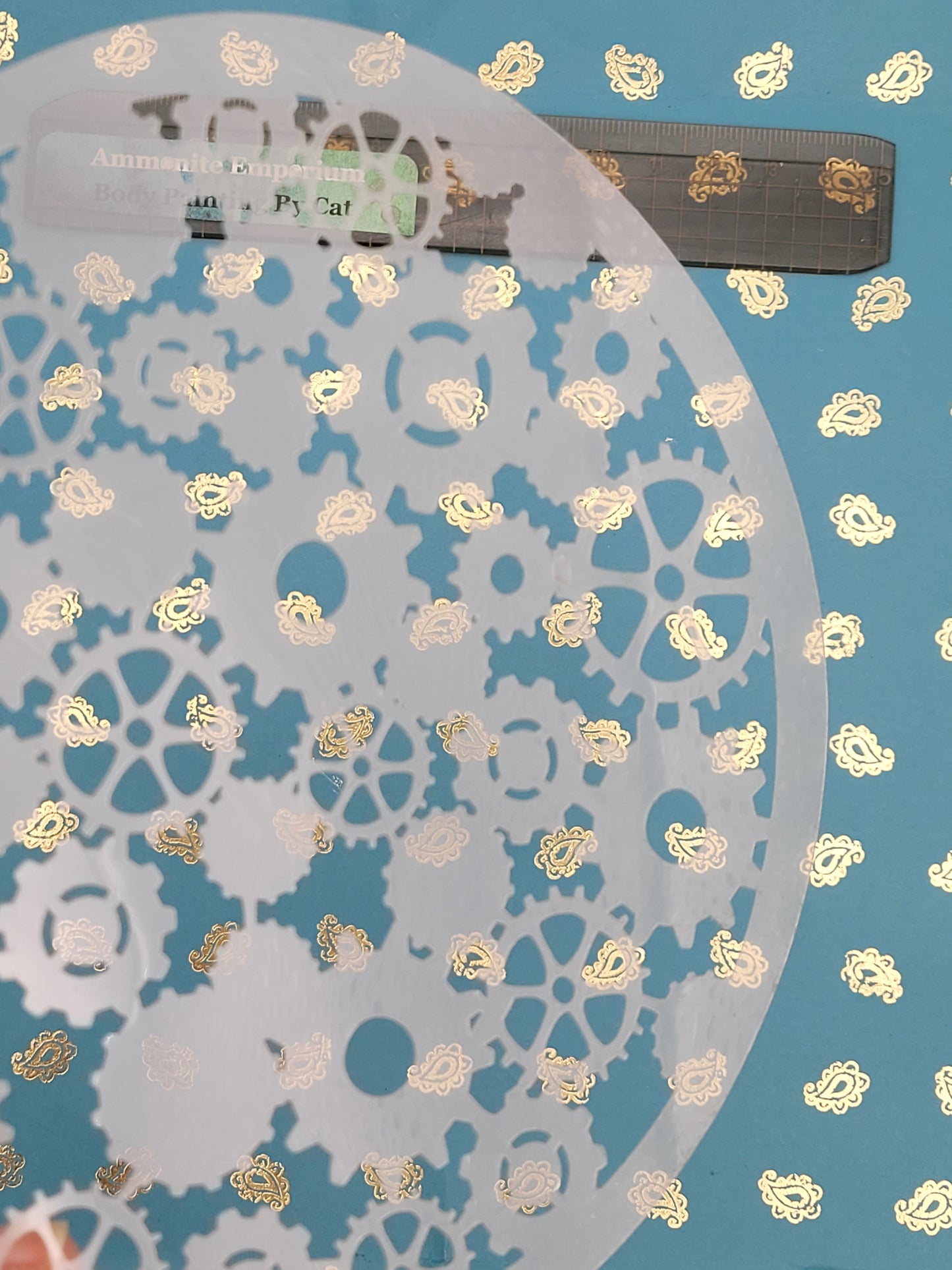 Clockwork Confetti Steampunk Stencil cog airbrush facepaint