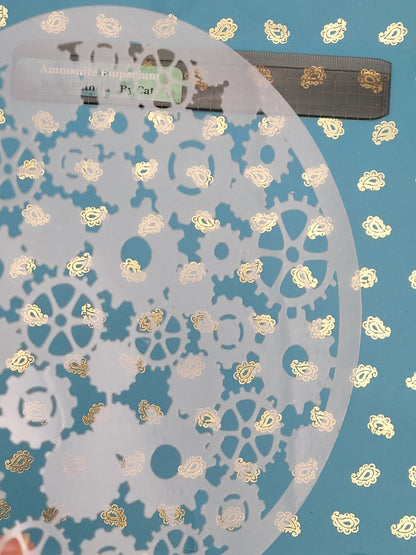 Clockwork Confetti Steampunk Stencil cog airbrush facepaint