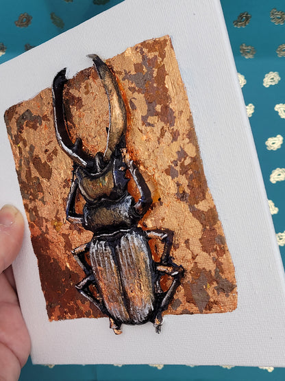 Iridescent Insects (Metallic Gold Foil 3d Art) Decor Art