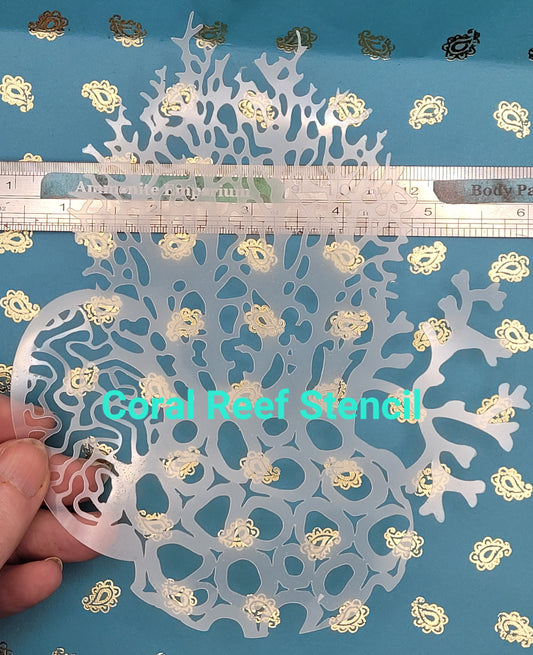 Coral reef staghorn fan brain reusable stencil facepaint bodyart cakecraft