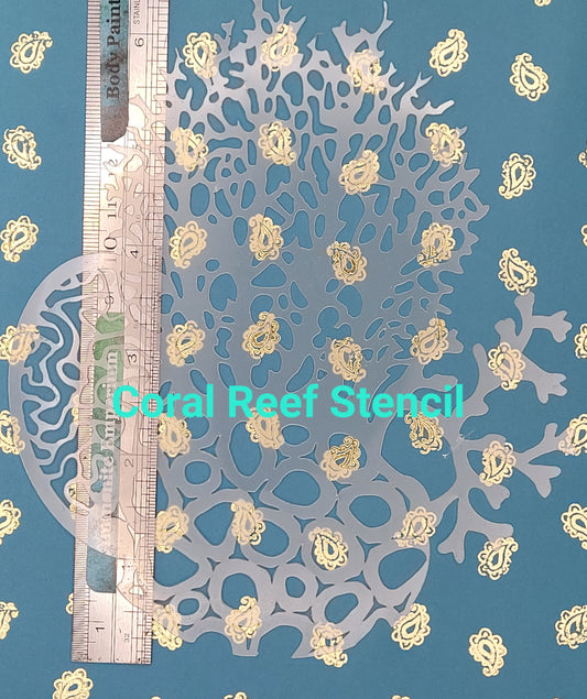 Coral reef staghorn fan brain reusable stencil facepaint bodyart cakecraft