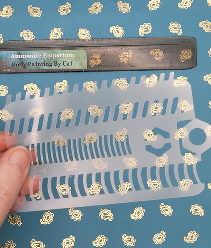 Cyber Mechanoid Cyberpunk tubing Clockwork Steampunk Stencil hex bolt