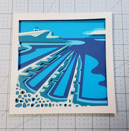 KIMMERIDGE BAY Papercut Multi Layer Landscape Art Dorset Landmark