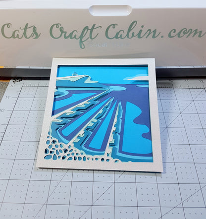 KIMMERIDGE BAY Papercut Multi Layer Landscape Art Dorset Landmark