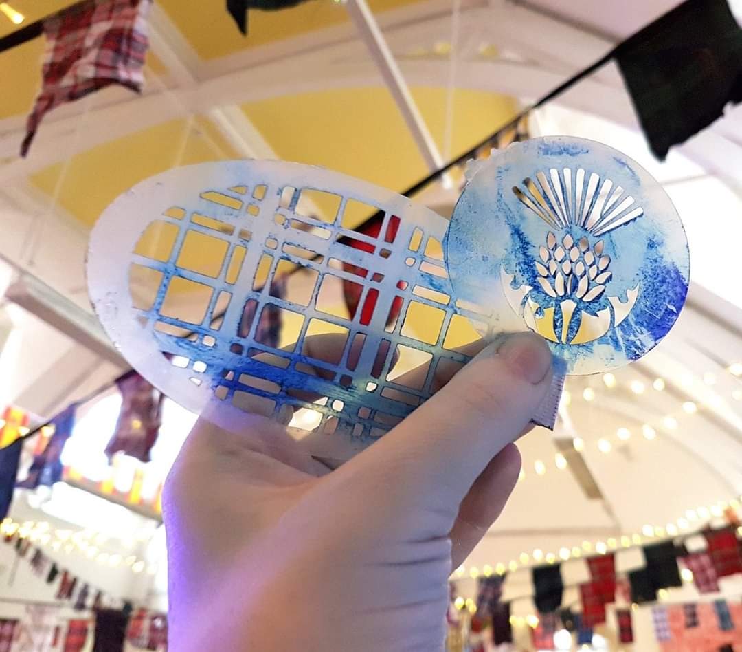 Tartan Plaid Scottish Stencil decor facepaint airbrush bodyart