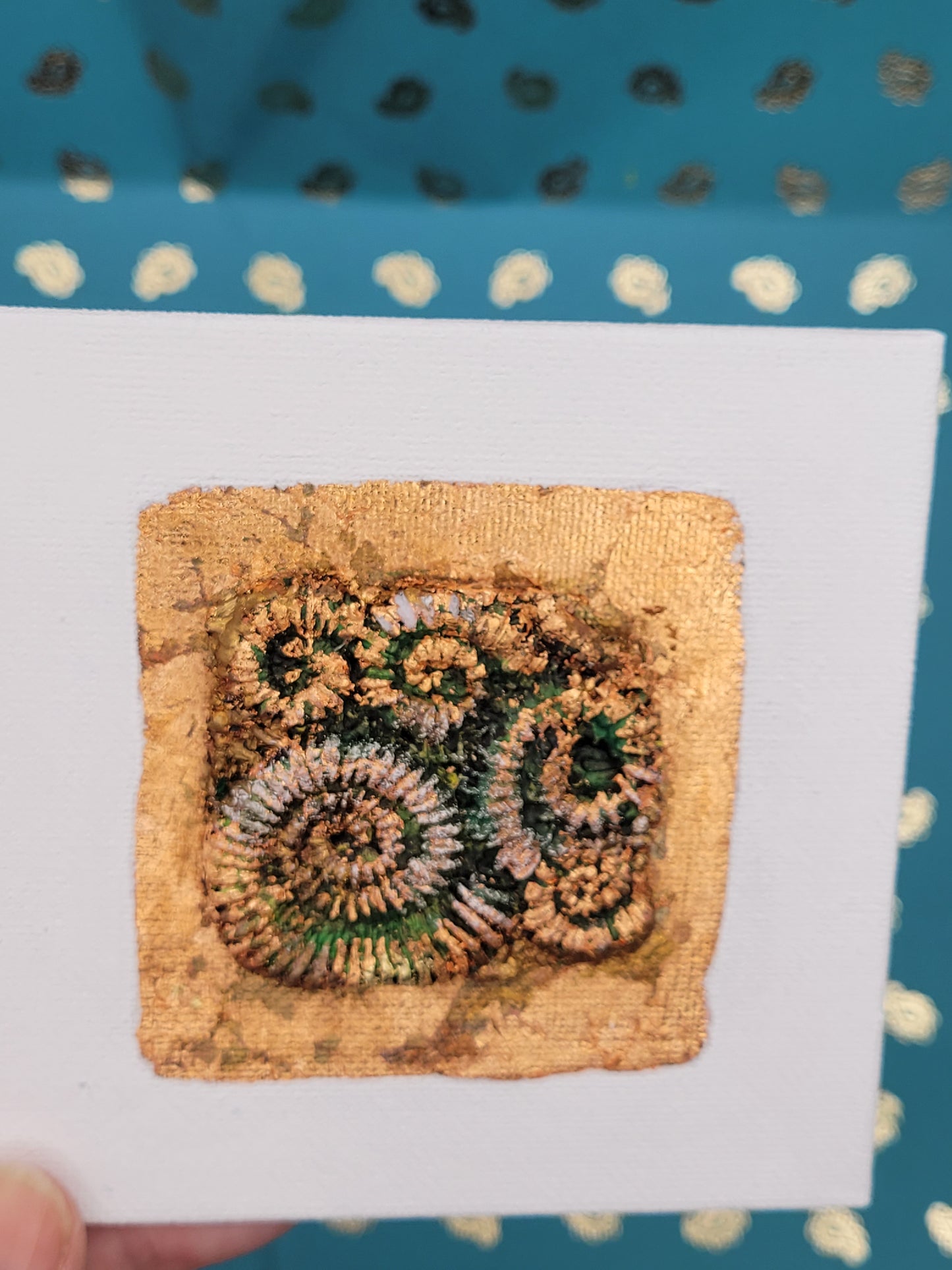 Square Ammonite Assemblages (Metallic Foil 3d Art) Decor Art