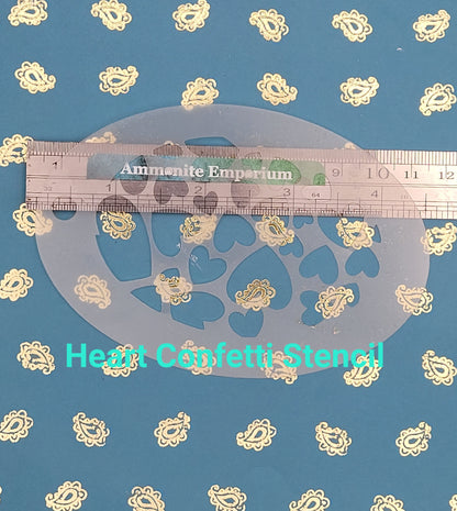 Heart Confetti stencil facepaint bodyart cakecraft reusable