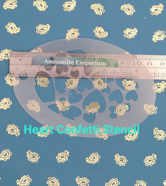 Heart Confetti stencil facepaint bodyart cakecraft reusable