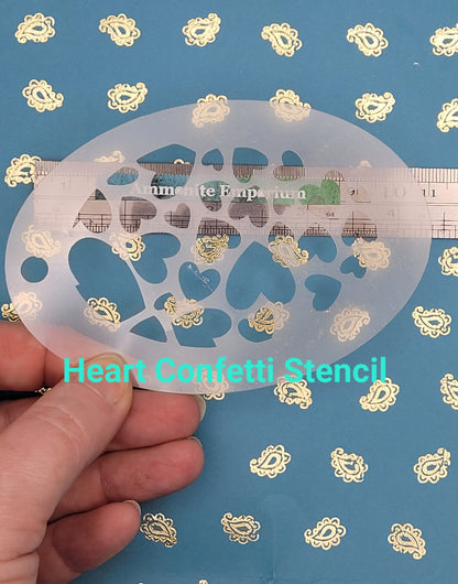 Heart Confetti stencil facepaint bodyart cakecraft reusable