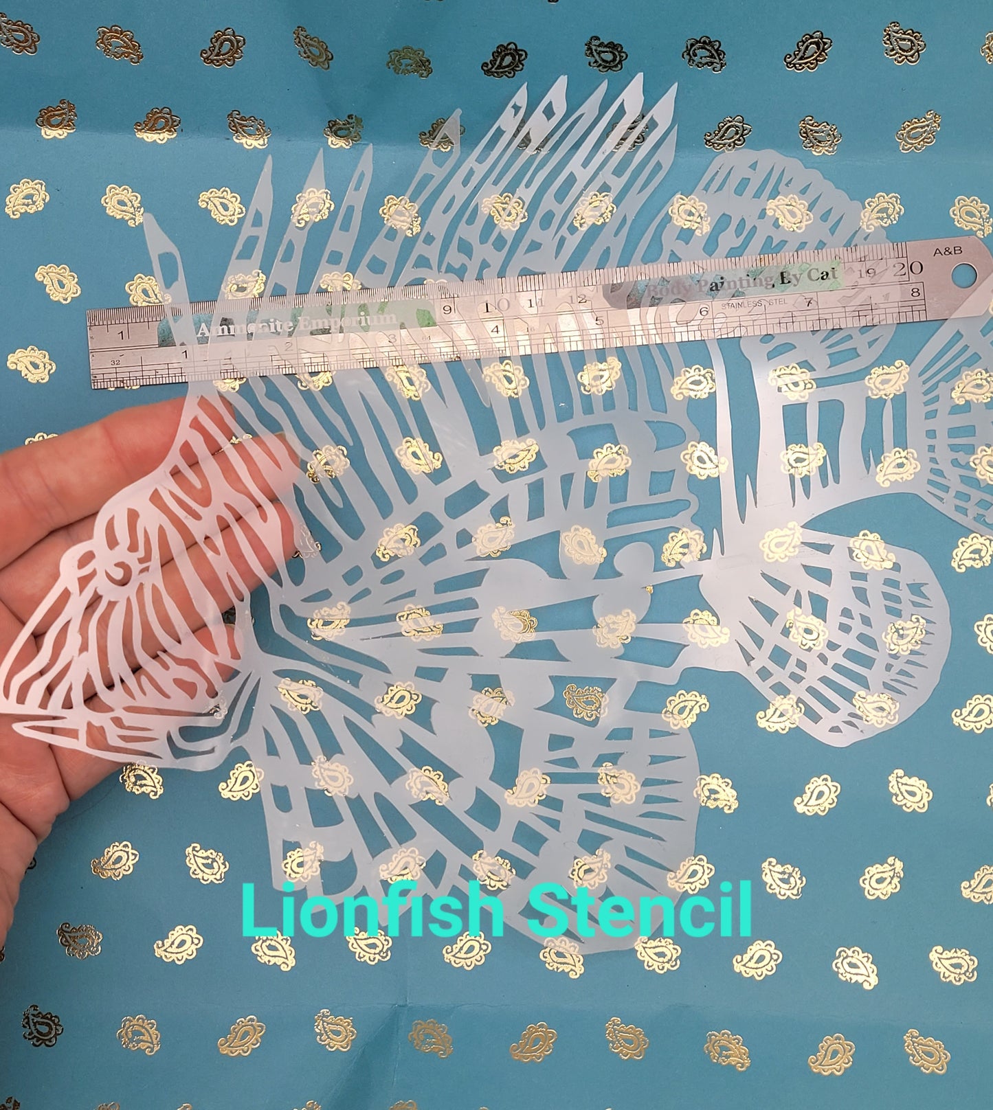 LIONFISH species realistic detailed reusable stencil facepaint bodyart cakecraft