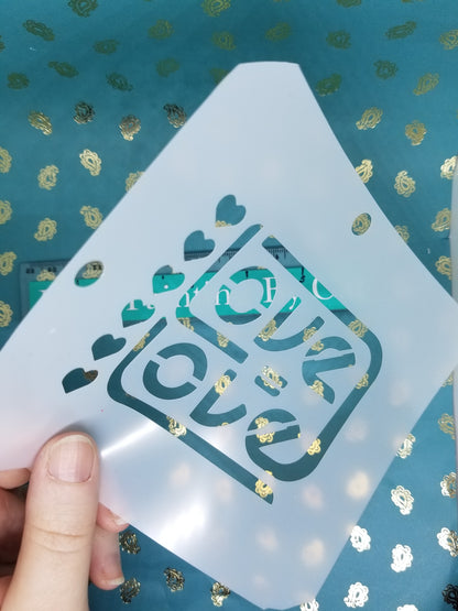 LOVE IS LOVE RETRO neon square Pride LGBTQ Stencil Reusable