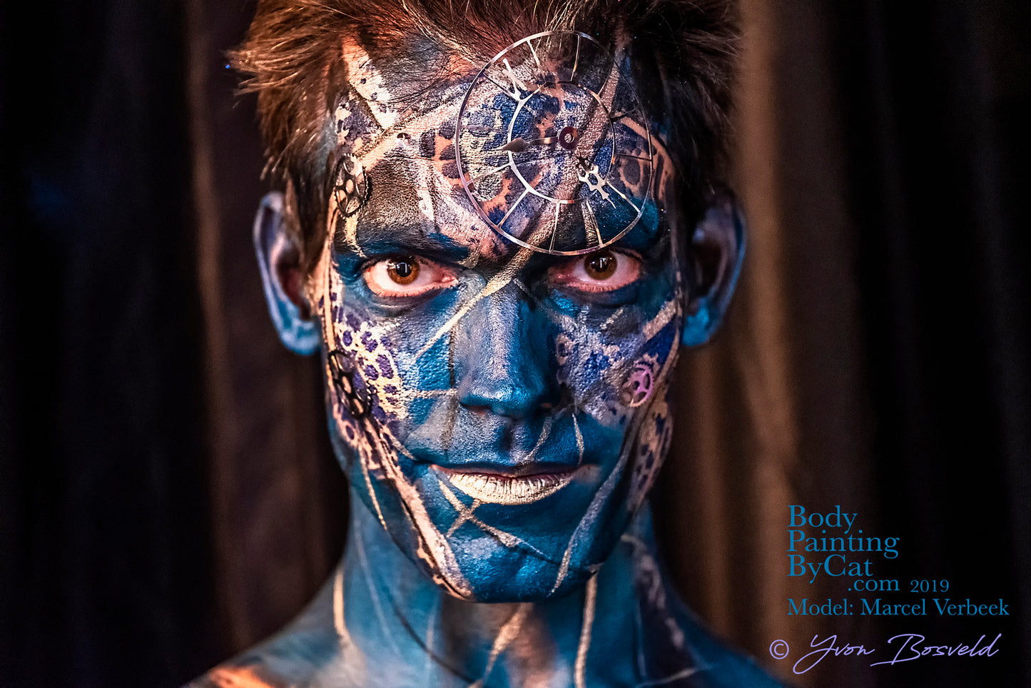 Steampunk mechanical moroccan tile Stencil cog clock