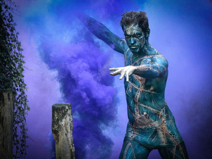 Steampunk cog clock mechanical Stencil face paint airbrush