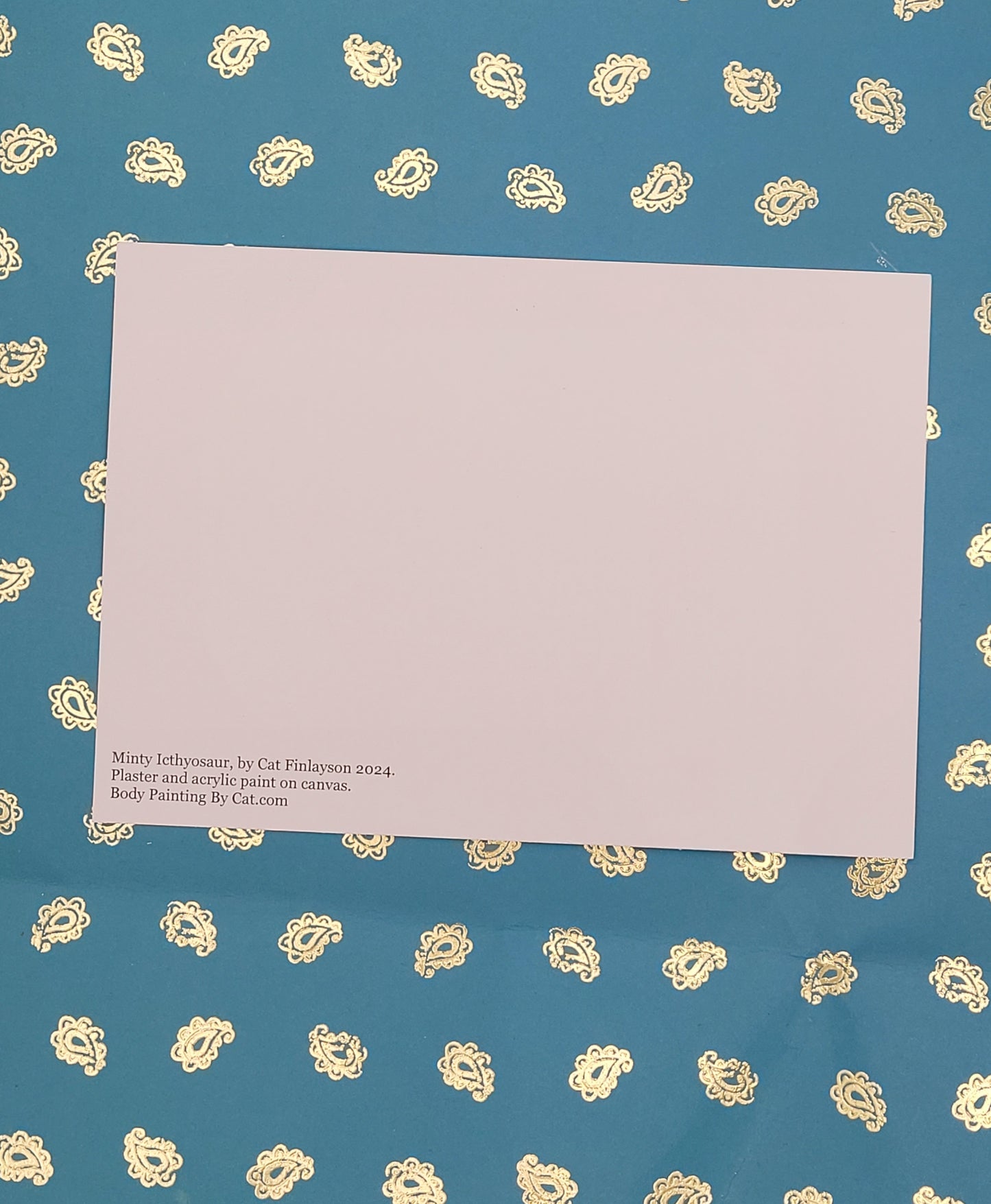 Icthyosaur Smile Mint Blue Teal Postcard Art Card