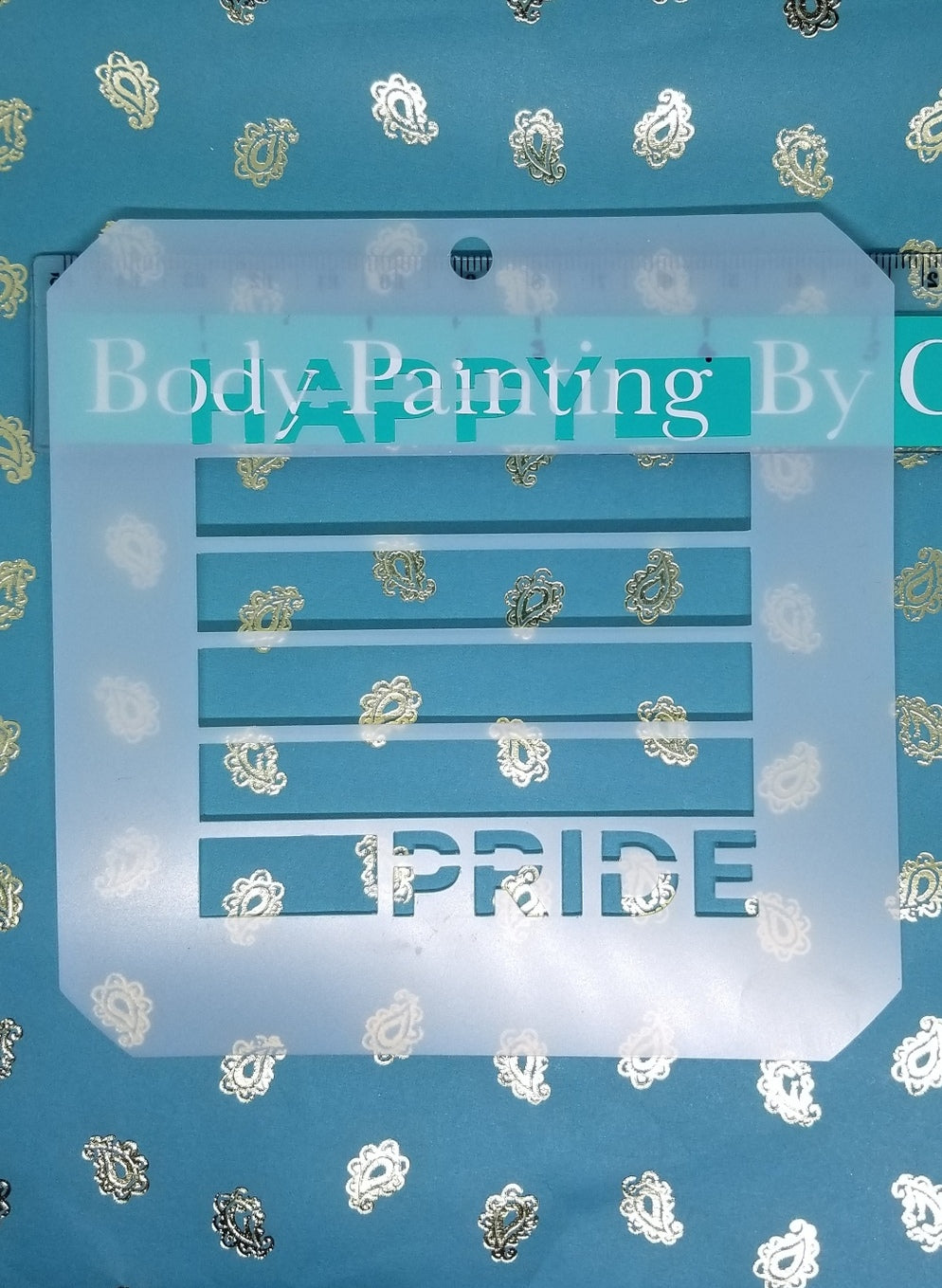 LGBTQO  HAPPY PRIDE Love FLAG Stencil Valentine face body art