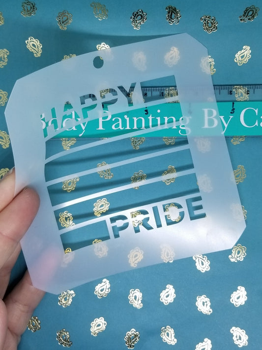 LGBTQO  HAPPY PRIDE Love FLAG Stencil Valentine face body art