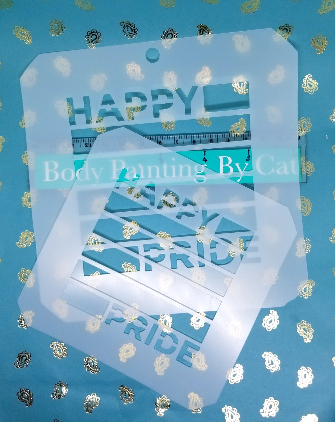 LGBTQO  HAPPY PRIDE Love FLAG Stencil Valentine face body art