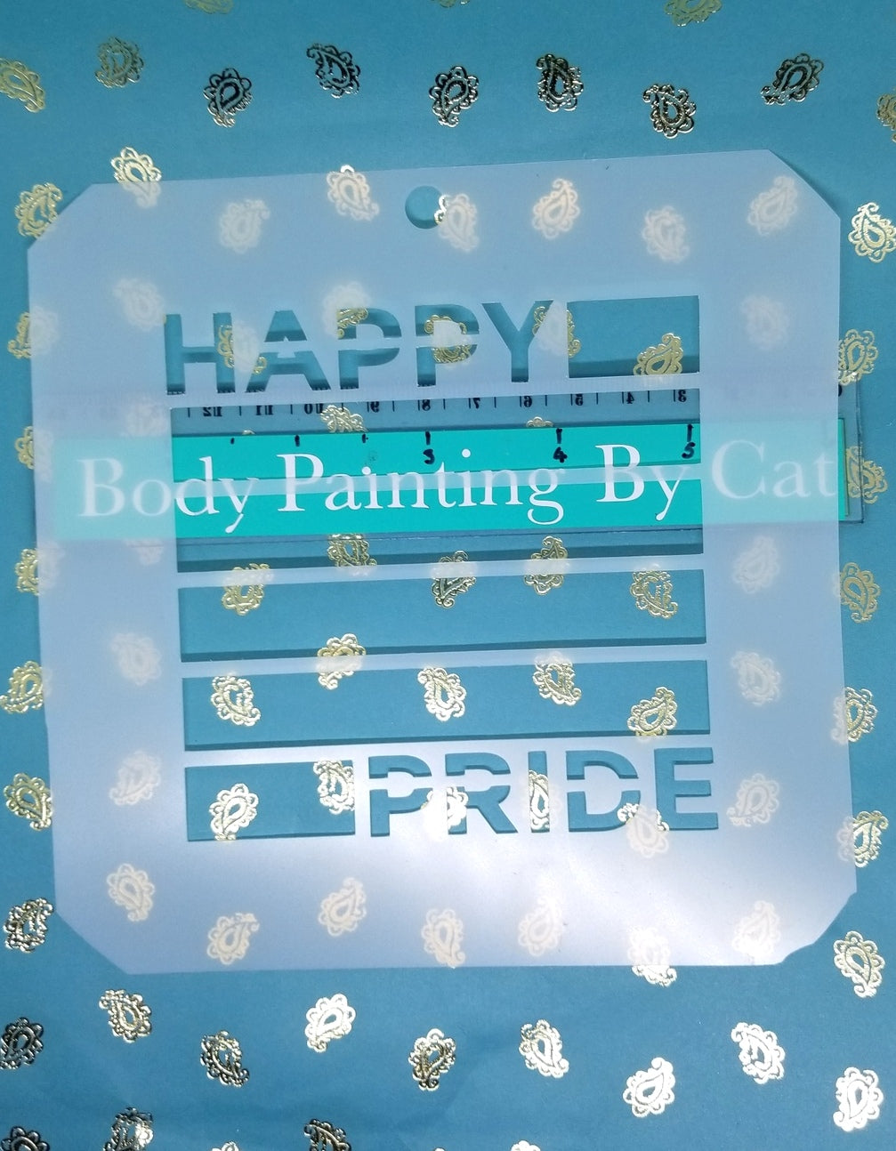 LGBTQO  HAPPY PRIDE Love FLAG Stencil Valentine face body art