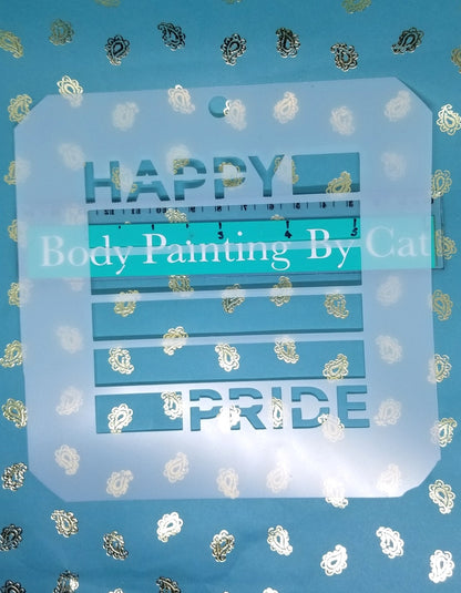 LGBTQO  HAPPY PRIDE Love FLAG Stencil Valentine face body art