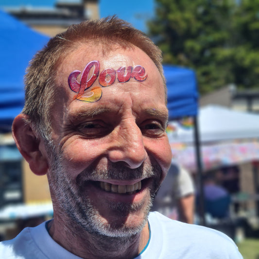 Groovy Pride LGBTO Love Stencil Reusable face paint body art sugar craft