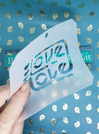 LOVE IS LOVE RETRO neon square Pride LGBTQ Stencil Reusable