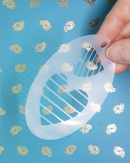 2 stripe heart shaped Pride LGBTQ Stencil print pattern face paint body