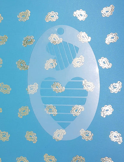 2 stripe heart shaped Pride LGBTQ Stencil print pattern face paint body