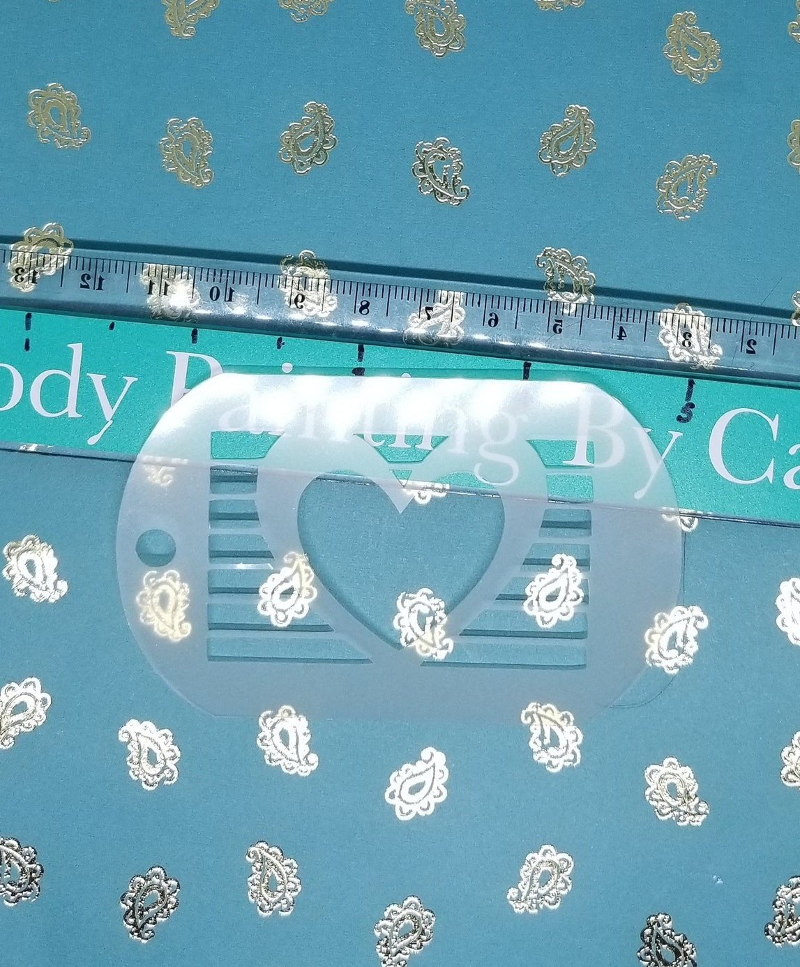 PRIDE FLAG w heart STENCIL Rainbow  body art sugar craft