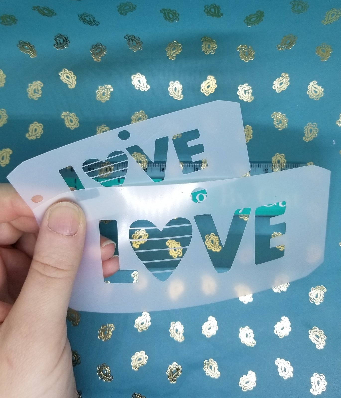 LOVE w heart PRIDE flag LGBTO Stencil print face paint body art