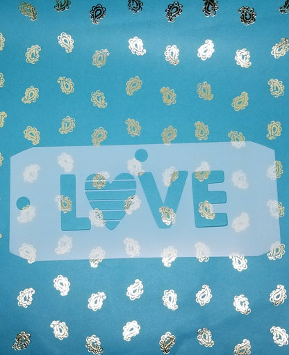 LOVE w heart PRIDE flag LGBTO Stencil print face paint body art