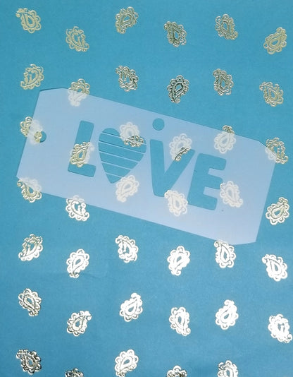 LOVE w heart PRIDE flag LGBTO Stencil print face paint body art