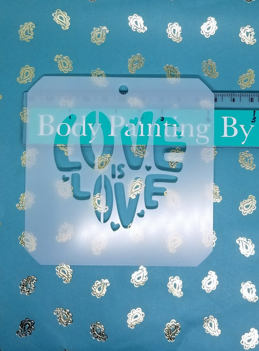 LOVE IS LOVE HEART Pride LGBTQ Stencil Reusable face body art sugarcraft