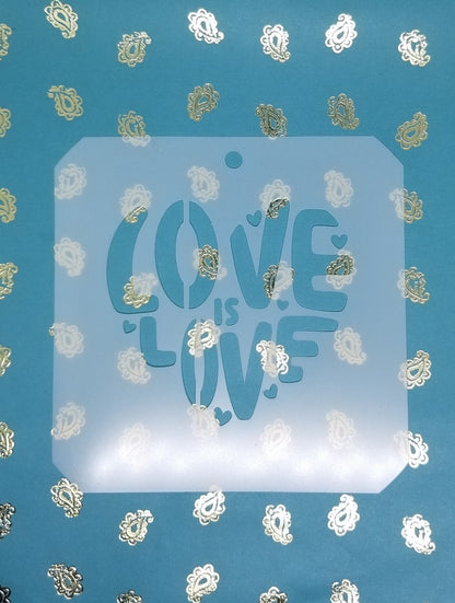 LOVE IS LOVE HEART Pride LGBTQ Stencil Reusable face body art sugarcraft