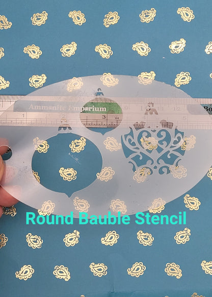 3 Round Bauble Christmas Stencil decor facepaint airbrush bodyart