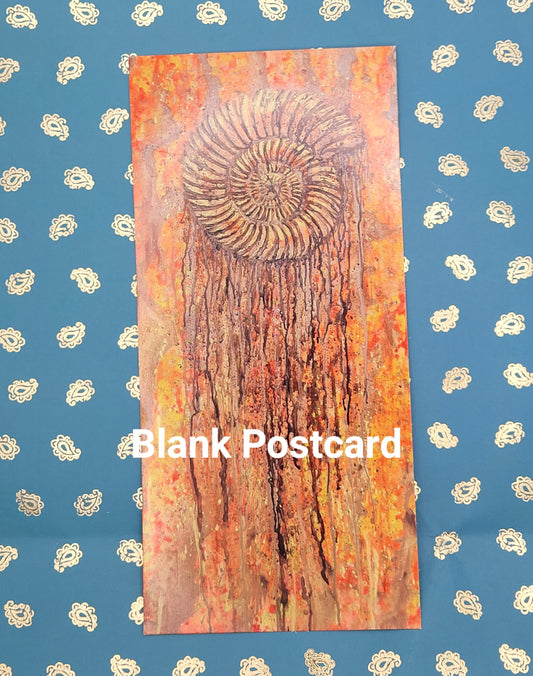XL long Ammonite Postcard Art Card
