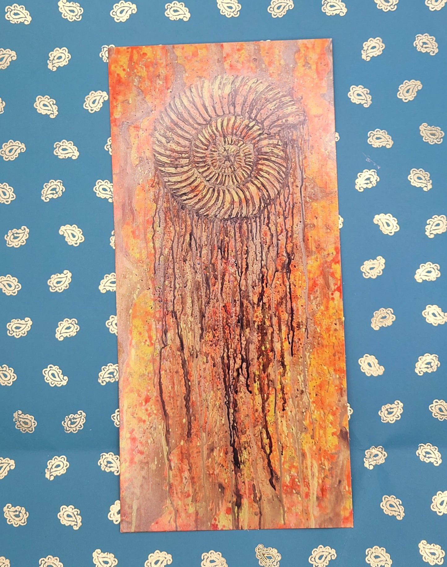 XL long Ammonite Postcard Art Card