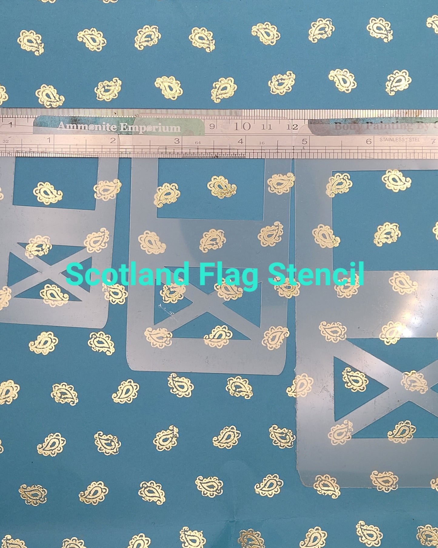 Scottish Rectangle FLAG stencil facepaint bodyart decor airbrush