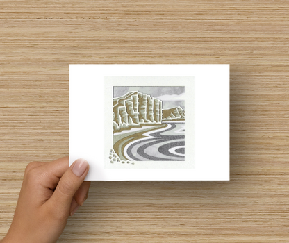 Golden Cap Bridport Golden Cliffs Dorset  PaperCut Layered Postcard Art Card