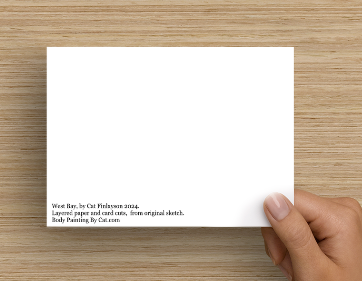 Golden Cap Bridport Golden Cliffs Dorset  PaperCut Layered Postcard Art Card