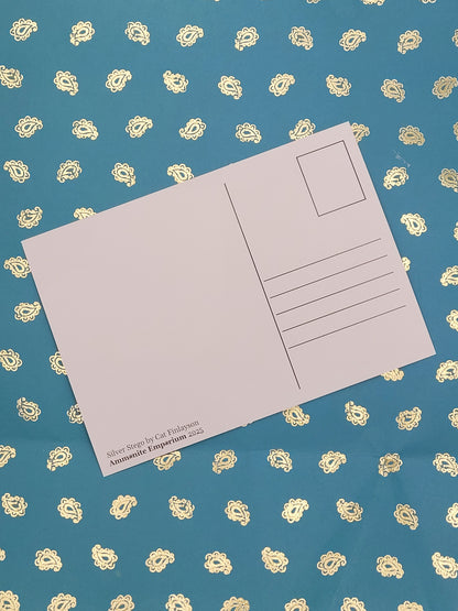 Silver Stegosaur Aluminium Postcard Art Card