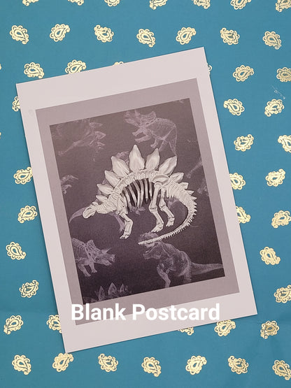 Silver Stegosaur Aluminium Postcard Art Card