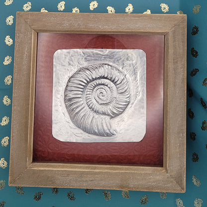 Silver Cephalopod Ammonite (Aluminium Fossil Art)