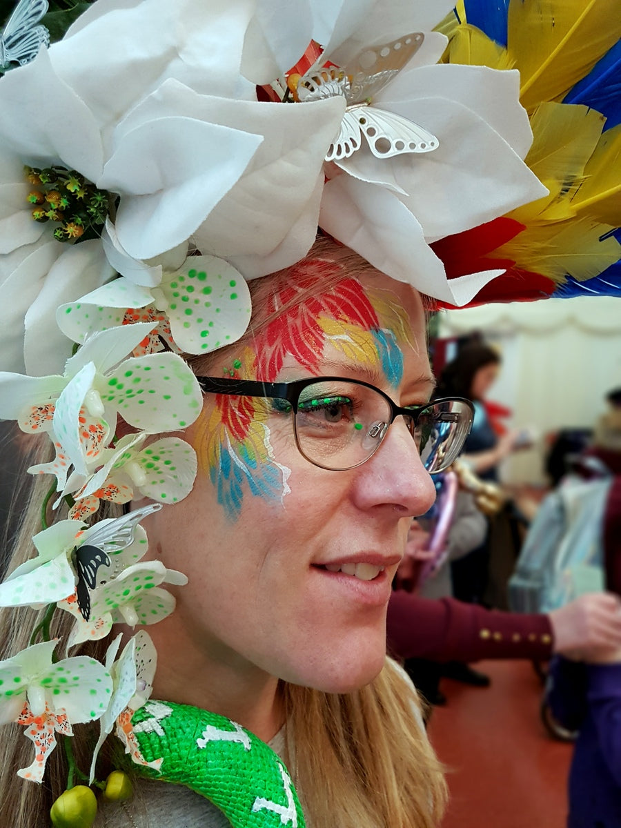 Mermaid FIN CROWN leaf wing costume fancy dress halloween stencil facepaint