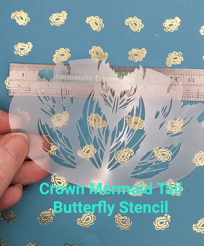 Mermaid FIN CROWN leaf wing costume fancy dress halloween stencil facepaint