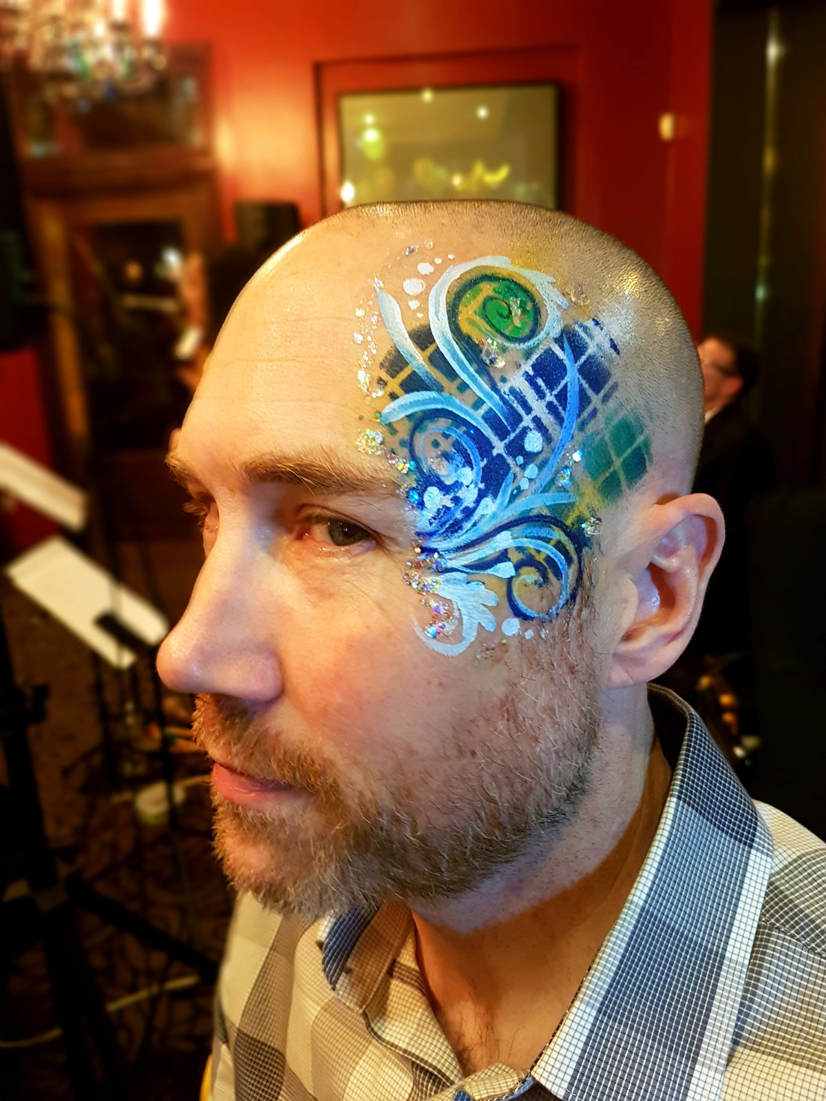 Tartan Plaid Scottish Stencil decor facepaint airbrush bodyart