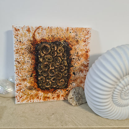Rectangular Ammonite Assemblages (Metallic Foil 3d Art) Decor Art