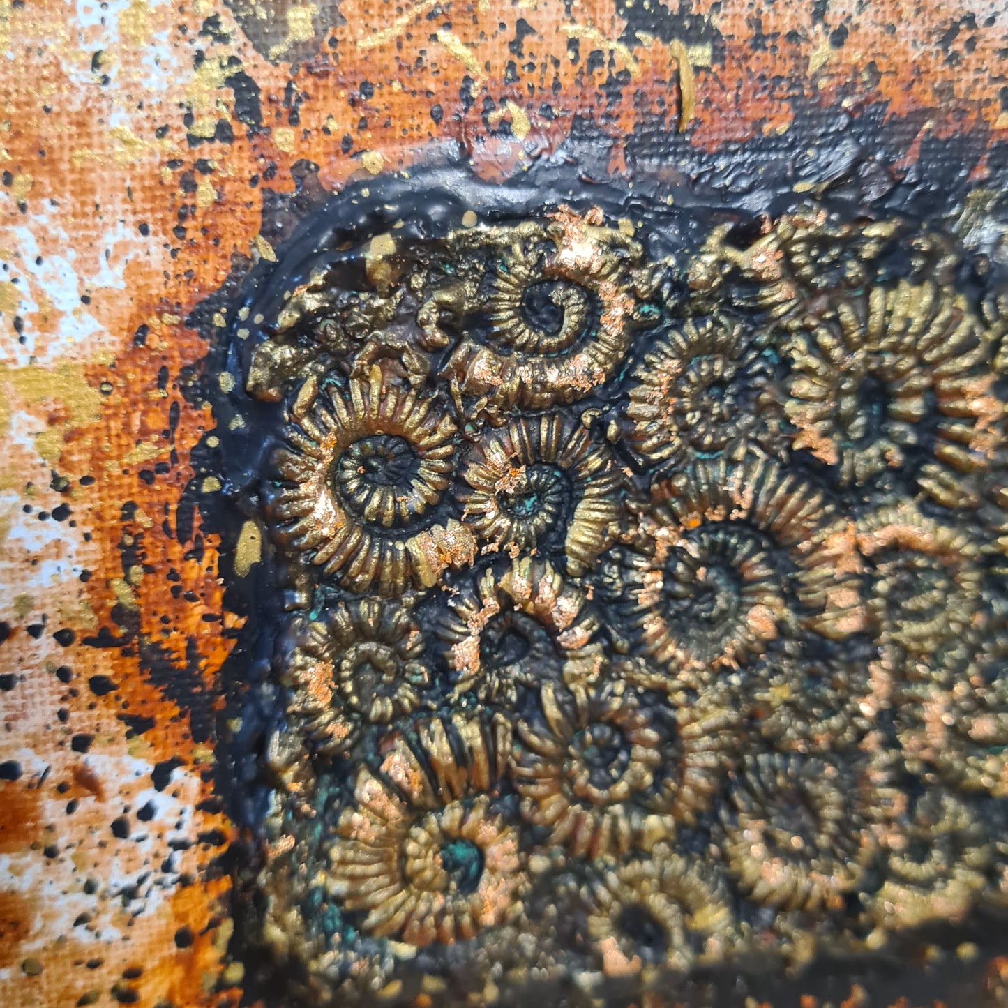 Rectangular Ammonite Assemblages (Metallic Foil 3d Art) Decor Art