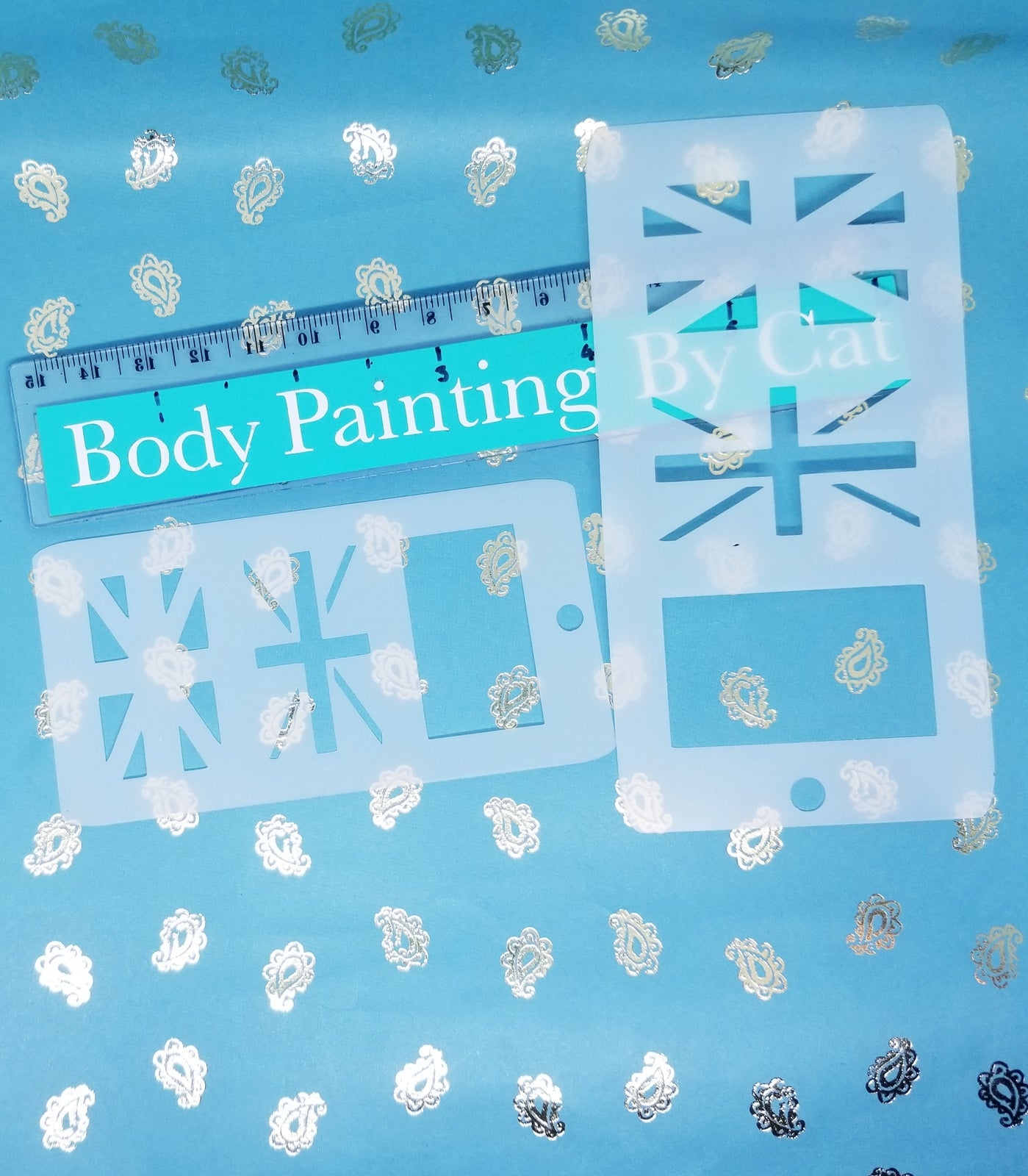 Union Jack RECTANGLE Jubilee Sports flag stencil facepaint bodyart cake